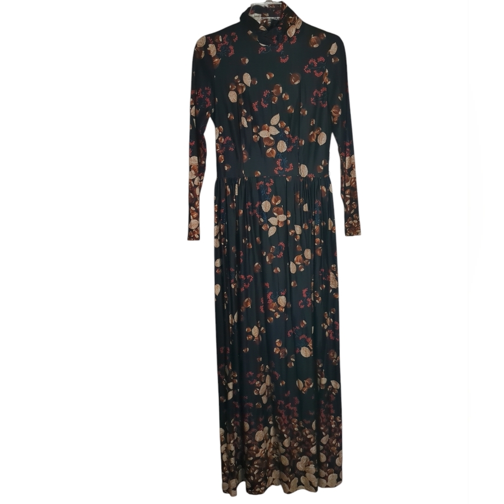 Vintage‎ 60s 70s Julie Miller Womens Maxi Dress Chestnuts Nuts Retro Mod Small